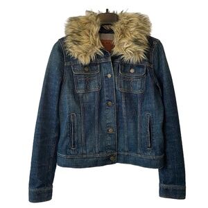 Ralph Lauren Denim Jacket with Removable Faux Fur Collar LRL Women’s Size Medium
